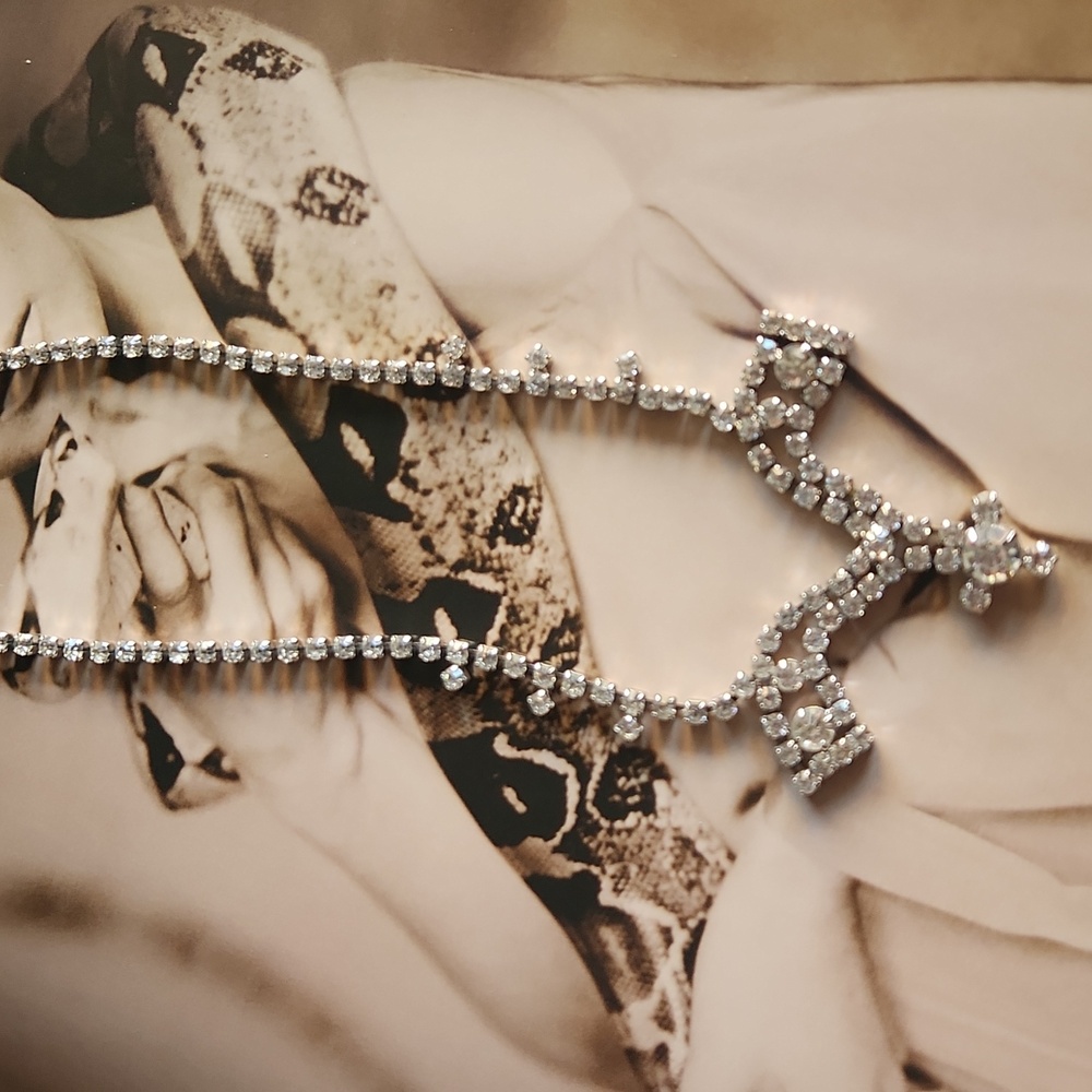 50s 60s rhinestone necklace